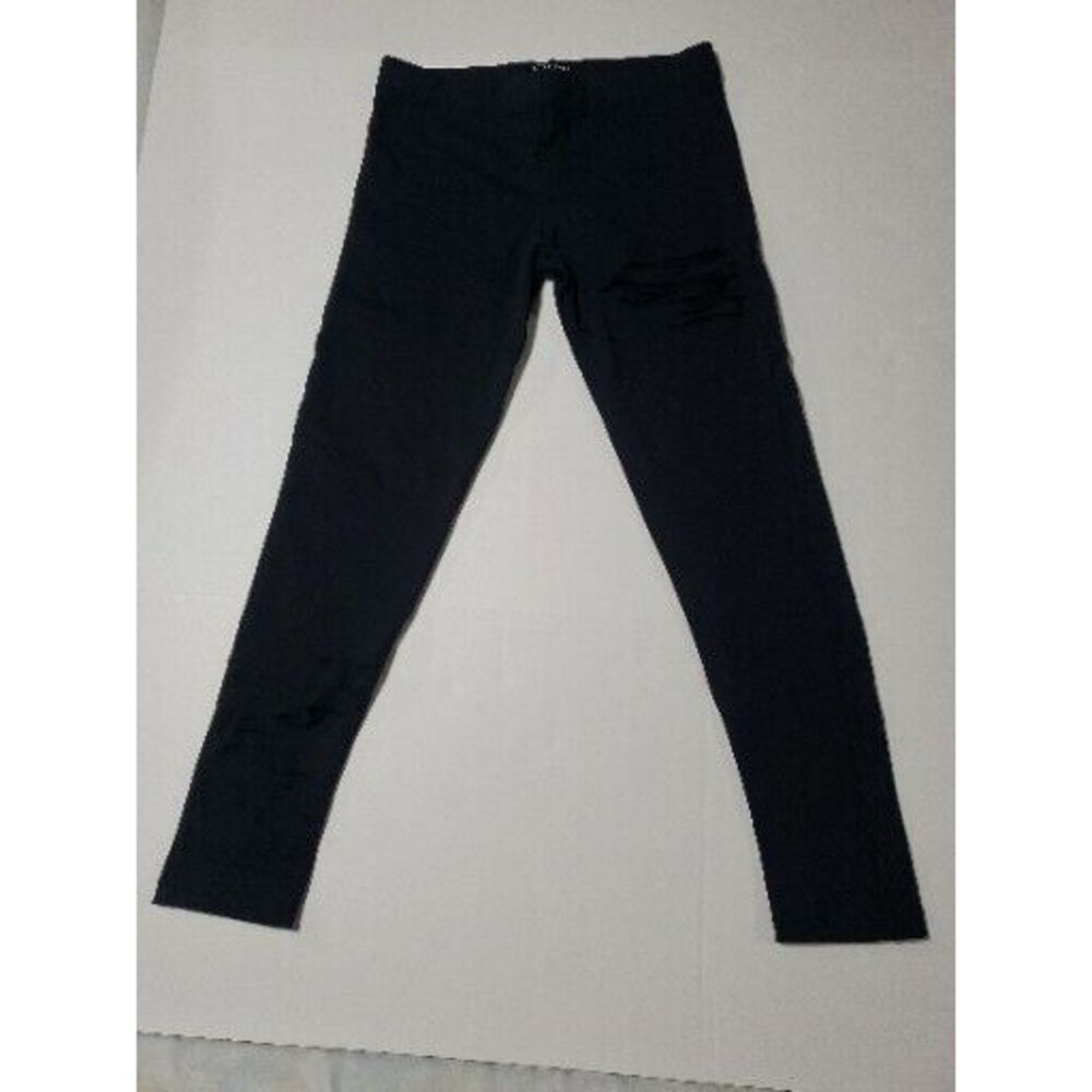 David Lerner Womens Solid Black Nylon Spandex Leggings Medium